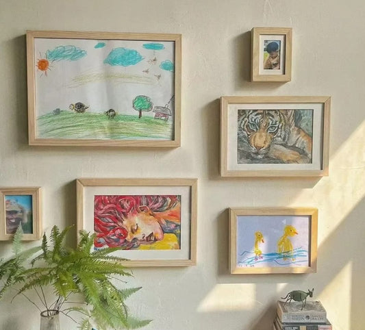 Drewniana ramka na zdjęcia dla dzieci